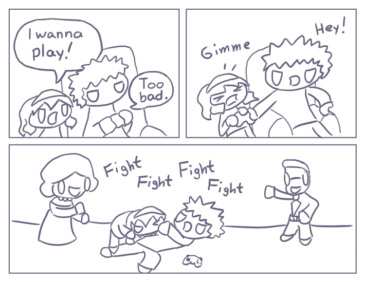 The part of this comic where a little girl bites her older brother in the arm is totally not autobiographical by any means. Not at all!